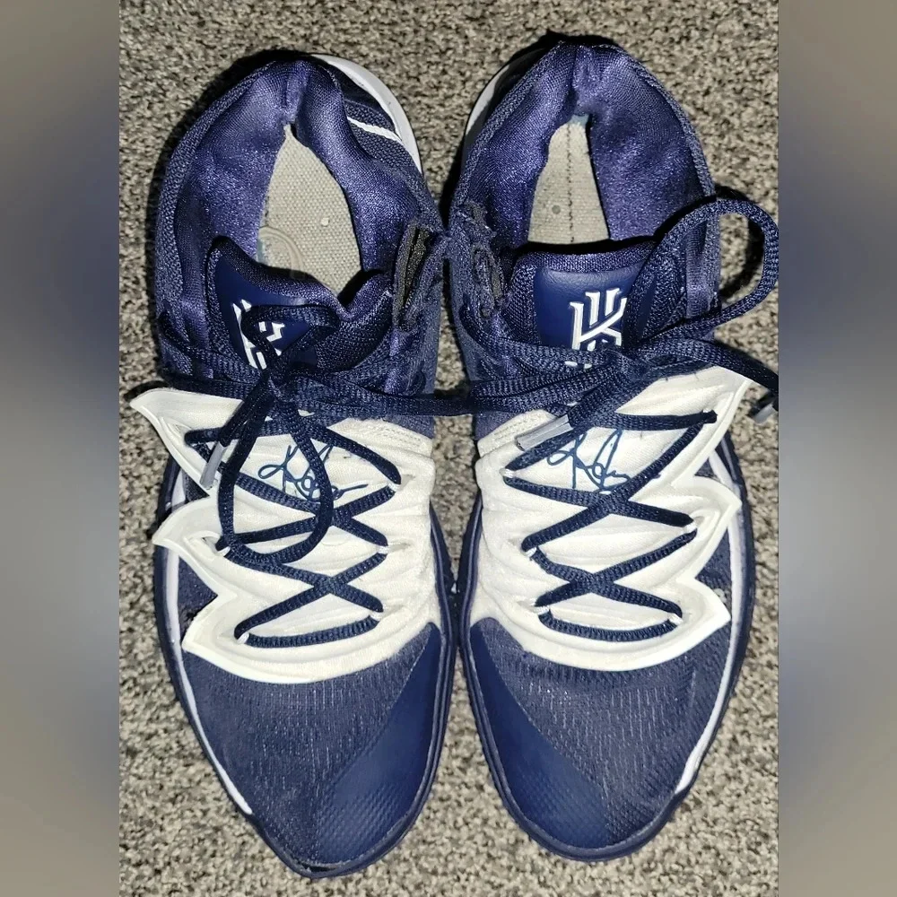 SOLD Nike Kyrie 5 TB basketball shoes 2019 Men's 10.5 Navy Blue & White - Picture 6 of 11